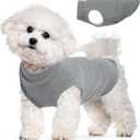 Fleece Vest for Dogs - Grey, S, Warm & Stretchable, Lightweight, Pullover Design, Chihuahua, Papillon, Pomeranian