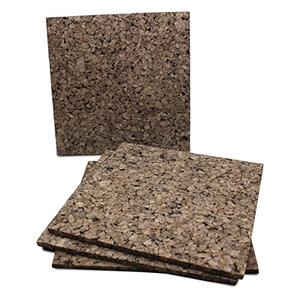 Flipside Products 12" x 12" x 9.5mm Thick Dark Brown Cork Squares, Wall Tiles, Square Pinning Cork Board, Bulletin Board Mini Wall Board - 4 Pack