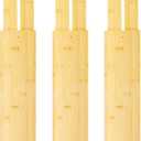 VaeFae 3 Pack Bamboo Drawer Dividers, 4" High Adjustable 16.6" - 21.8" Clothes Drawer Organizers, Expandable Separators for Bedroom/Bathroom/Kitchen/Office Storage