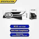 Driving Fog Lights for Honda Odyssey 2014-2017 with H11 12V 55W Bulbs Fog Lamps Assembly Included Wiring Kits & Switch-1 Pair (Clear Lens)