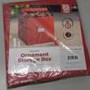 ZOBER Christmas Ornament Storage Box - Stores 64 3" Ornaments, With Dividers - Ornament Organizer Storage Box, Durable Christmas Containers Holder, Dual Zipper - Red