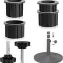 2 Sets Patio Umbrella Base Hole Ring Plug Cover Stand Replacement Parts Black Base Insert Pole Fastening Cap for Old Heavy Umbrella Base