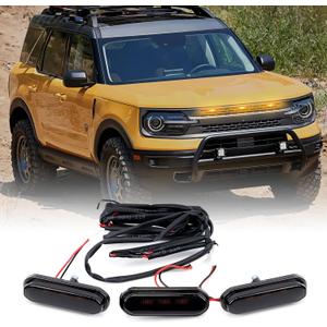 Grille Lights Compatible with Ford Bronco Sport Badlands 2024 2023 2022 2021, 3 PCS Grill LED Lights Insert Exterior Accessories