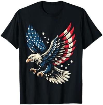 Bald Eagle Patriotic American Flag 4th Of July T-Shirt 2XLT