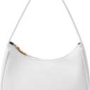 Shoulder Bags for Women, Cute Hobo Tote Handbag Mini Clutch Purse with Zipper Closure (Large, White)