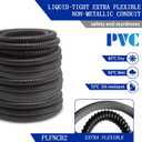 (1/2" Dia * 100 Feet) Yariwiz Black Special Extra Flexible Electrical Conduit Liquid Tight PVC Conduit Kit with 5 PCS Coupling, 5 PCS Elbow and 10 PCS Strap, Sealtight Seal Flex Liquidtight Wire