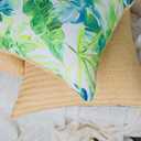 2 x Pack of 2, Decorative Throw Pillow Covers Green Leaves Woven Farmhouse Outdoor Cushion Covers Soft Texture Couch Cushion Case for Couch Sofa Bedroom Living Room