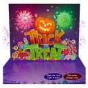 DTESL 3D Pop Up Trick Or Treat Pumpkin Halloween Card, with light and music, For Kids, Friend, Boyfriend, Girlfriend, Husband, Him, Women  Skull, Ghost, Envelope
