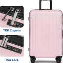 KYME Luggage Sets 2 Piece Hardshell 20"/24" Suitcase with Double Spinner Wheels Hardside Suitcases Sets with TSA Lock PC+ABS Travel Luggage (Pink, 2Pcs Set(20"/24")
