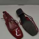 Coutgo Womens Mary Jane Chunky Low Heels Closed Square Toe Ankle Strap Pumps Wedding Party Dress Shoes 9