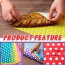 Fulmoon 300 Sheets Waxed Deli Paper Sheets for Food 12 x 12 Inch Polka Dot Dry Wax Paper Greaseproof Food Basket Liners Sandwich Wraps for Wrapping Bread Baking BBQ Picnic Party (Multicolor)