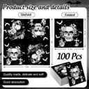 2 x 100Pcs Halloween Paper Napkin Skull Rose Crow Disposable Luncheon Napkin Double-Sided White Black Dinner Napkin for Home Party Table Decor