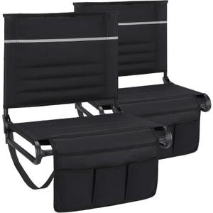 Stadium Seats with Back Support, Bleacher Seat with Back and Cushion, 400lb Capacity, 2pcs