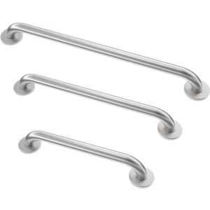 Grab Bar Bundle for ADA Compliance, Brushed Stainless Steel 1.5" Diameter 3-Piece Set (18", 36", 42") for Commercial Restrooms & Shower Safety Bars for Seniors
