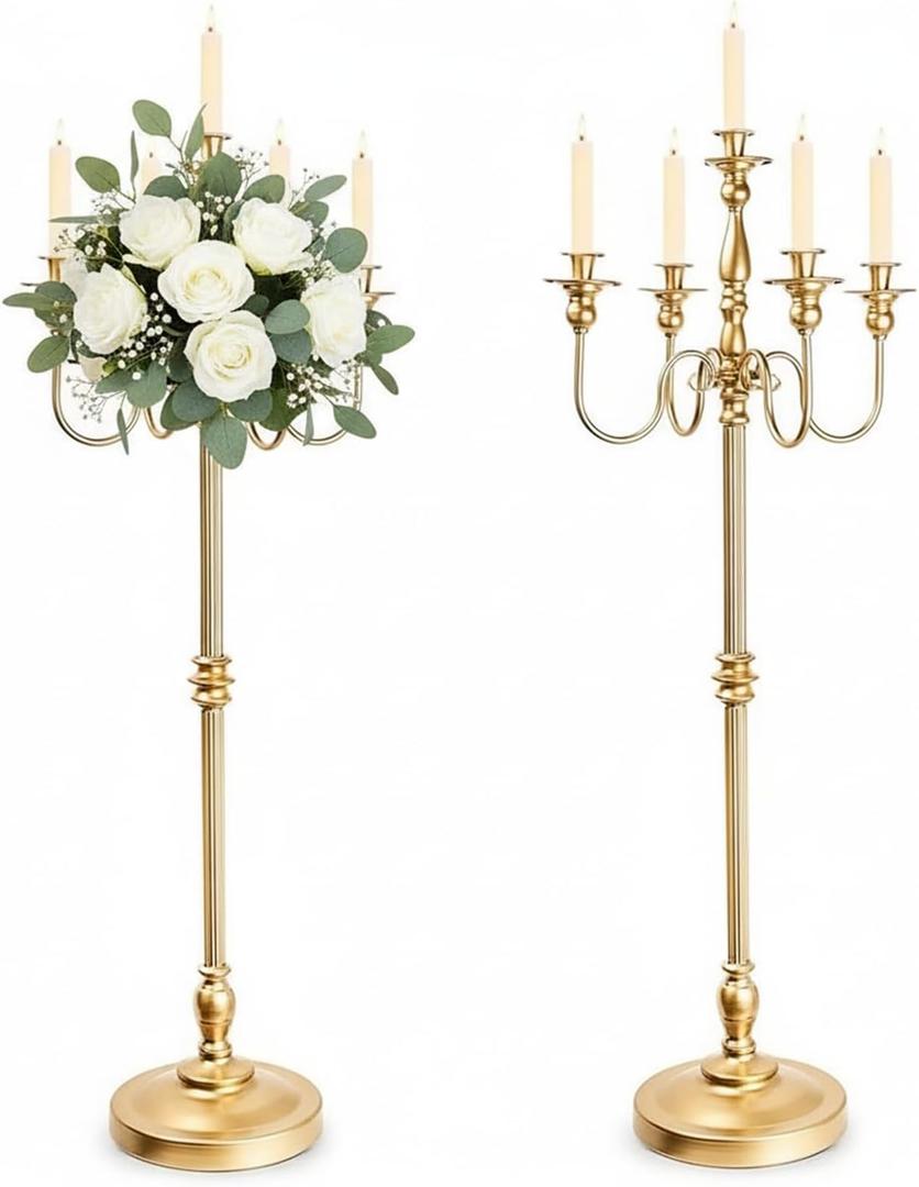 LoveCat Candlestick Holder Candelabras: 48.8" Tall Candleholders (2pcs)