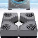 4Pcs Anti Vibration Pads for Washing Machine, Stops Washer Dryer Moving, Prevents Noise, Vibration Transfer, Antivibration Stabilizer Support Feet (Increase1.8in)