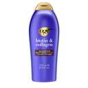 OGX Thick & Full + Biotin & Collagen Volumizing Shampoo, Nutrient-Infused Hair Shampoo with Vitamin B7 Biotin Gives Hair Volume & Body for 72+ Hours, Sulfate-Free Surfactants, 25.4 fl. oz