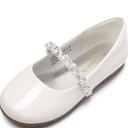 DREAM PAIRS Girls Mary Jane Dress Shoes Ballerina Flats for Wedding, Party (Toddler/Little Kid/Big Kid) 4T, White