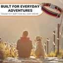 ADITYNA Cotton Dog Collar with AirTag Holder - Heavy-Duty Metal Buckle, Breathable, Easy Adjustable for Medium & Large Breeds - for Walking, Training (Vintage Stripes, Fits 15-21" Necks)