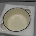 3 Qt Enameled Cast Iron Dutch Oven with Lid, E-far Small Round Nonstick Dutch Oven Pot for Bread Baking Braising Stews Roasting Cooking, Heavy Duty, Induction & Oven Safe - White