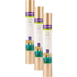 Cricut Everyday Iron On - Gold, 3-Pack of 2ft Rolls (12"x24"), 6ft Total - HTV Heat Transfer Vinyl for Shirts, Apparel, Hats & More - Compatible with Maker & Explore Machines