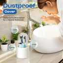 Toothbrush Holder with Cover, Dustproof Toothbrush Holder for Bathroom Sink, Vanity and Bathroom Storage Organizer, Rotating Bathroom Counter Organizer (White)