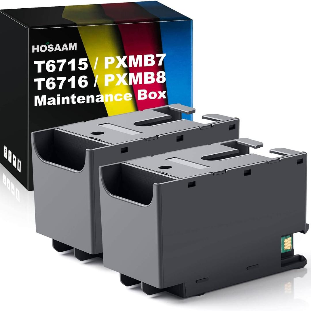 T6715 T6716 Ink Maintenance Box for Workforce WF-3820 WF-4830 WF-4730 WF-4740 WF-4820 EC-4040 EC-4030 WF-4720 WF-C5710 WF-C5790 EC-4020 WF-C5210 WF-4734 Printer(PXMB7/PXMB8) (2 Packs)