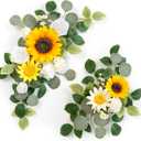 WEIERYUE(Pack of 2 Artificial Flowers Decorations,Artificial Arch Backdrop Garlandfor Ceremony Party Reception Entrance Welcome Easel Door Floral Decor Wall Home Entryway Outdoor(Sunflower)