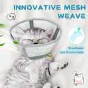Supet Cat Cone Collar Soft to Stop Licking Scratching, Breathable Comfortable Mesh Recovery Cone for Cats After Surgery Neuter, Lightweight E Cone Collar Alternative (M)
