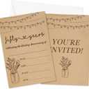 50th Wedding Anniversary Invitations, Minimalism Wildflowers Banquet Party Invites With Envelopes For Couple, 50th Anniversary Party Celebration Decorations Supplies, 25 Pack -A02