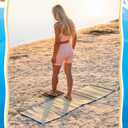 Qunclay Straw Beach Mat with Trim