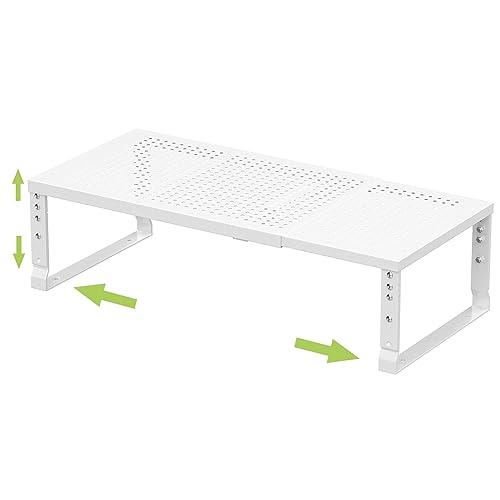 Jojocross Expandable Adjustable Stackable Kitchen Organizer, Spice Rack,Metal Pantry Storage Shelves Racks,Counter Shelf for Cabinets, Countertop, Cupboard (1 Pack/Large/White)