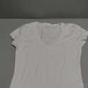GEMBERA Womens' Stretchy V Neck Short Sleeve Gym Workout Form Fitted Casual Basic Top T-Shirt, XL, White