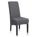 CCTFS Stretch Dining Chair Slipcovers, XL/Oversized Removable Washable Soft Spandex Extra Large Dining Room Chair Covers for Kitchen Hotel Table Banquet Solid Color (4 Per Set, Gray)