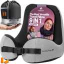 ComfyNap Versatile Travel Neck Pillow for Airplane [Patented], 9 Positions in 3 Techniques, Plane Pillow with Pure Memory Foam, Travel Pillow with HeadRest Flight Sleep, Travel Essential - Moon