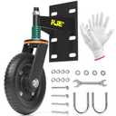 KJE 8 Inch Heavy Duty Fence Gate Wheel, Gate Wheel -600 LBS Capacity Spring-Loaded Gate Caster with 360 Rotation, Fence Gate Wheel Dual Mount Straight/U-Bolt for Metal Tube Wooden Farm Gate