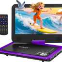 ieGeek Portable DVD Player 12.5", with 10.5" HD Swivel Screen, Car Travel DVD Players 5 Hrs Rechargeable Battery, Region-Free Video Player for Kids Elderly, Remote Control, Sync TV, USB&SD, Purple