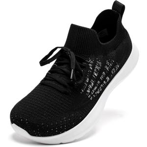 HOBIBEAR Womens Slip On Walking Shoes Mens Comfortable Lightweight Sneakers Grey, 7 Wide Women/6 Wide Men