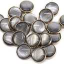 20 pcs Translucent Brushed Gray Resin Layer Sewing Metal Shank Coat Buttons -25mm -1"