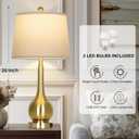 Rinweey 26" Gold Lamps Set of 2 for Living Room, Touch Control Table Lamps for Bedroom, 3-Way Dimmable Bedside Lamps for Nightstand with with USB A+C Ports (2 LED Bulbs Included)
