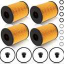 26350-2S000 Oil Filter with Seals Compatible with Hyundai Santa Cruz 2.5L 2020-2022 Compatible with Kia Sorento 2.5L Engine 2021-2022 Pack of 4