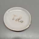 Edussy 1pc Jewelry Dish - Ceramic Jewelry Trinket Tray for Earrings Necklaces Bracelet Watch Keys Ring Holder Dish with I DO Letters Bridal Shower, Engagement Gifts for Bride To Be