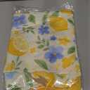 Horaldaily Summer Tablecloth 60×84 Inch Oval, Lemons Jasmine Leaves Blue Yellow Washable Seasonal Table Cover for Party Picnic Dinner Decor