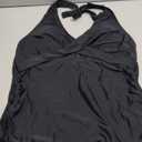 Tempt Me Womens Tankini Top Halter Tummy Control Swim Tops Only Twist Front V Neck Bathing Suit No Bottom (XX-Large, Black)