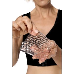 Amoena Lymph Flow Silicone Pressure Pad - Compression Pad - Supports/Stimulates Lymp Flow - 100 x 110 mm – one Size, 2 Pack Clear