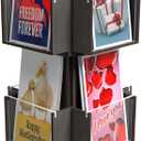DS THE DISPLAY STORE Black 3 Tier Wooden Rotating Greeting Card Retail Display Stand, Sticker Display Card Stand, Rotating Display Stand & Sticker Holder, Retail Counter Vendor Display