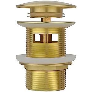 Brass Freestanding Tub Drain, Pop Up Freestanding Tub Drain Plug, Fits Most Freestanding Tub Drain Kits (Brushed Gold)