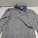 BQDCQB Womens Fall Oversized Long Sleeve Sweaters 2 in 1 Denim Panel Lapel Sweater Polo Knit Sweater Tops, M