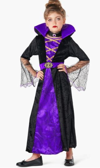 Morph Vampire Costume Kids, Vampire Costume For Girls, Girls Halloween Costumes, Kids Halloween Costumes (10-12 Years, Purple)