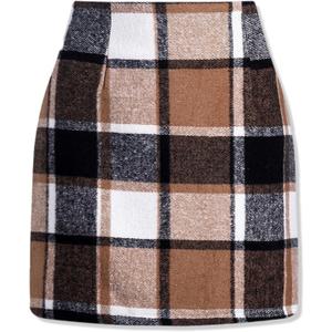 SANGTREE Women's High Waist Skirt Bodycon Pencil Wool Mini Skirts (L)